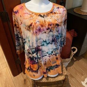 Avenue Multicolor Tie-Dye Blouse